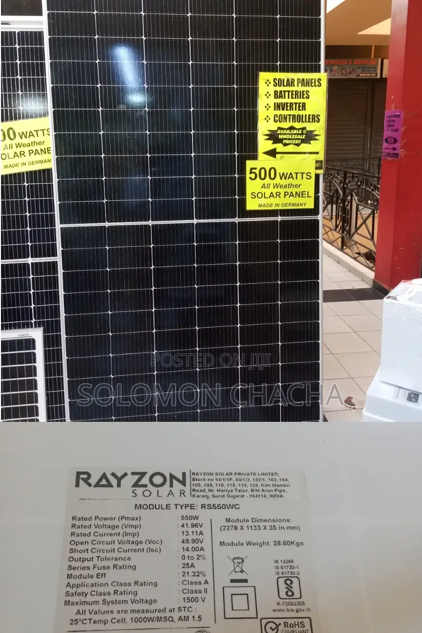 Rayzon 550w 36v Solar Panel