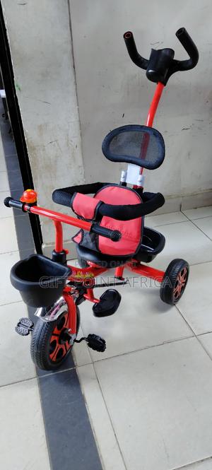 Red Push Handle Kids Triacycle - thumbnail 2
