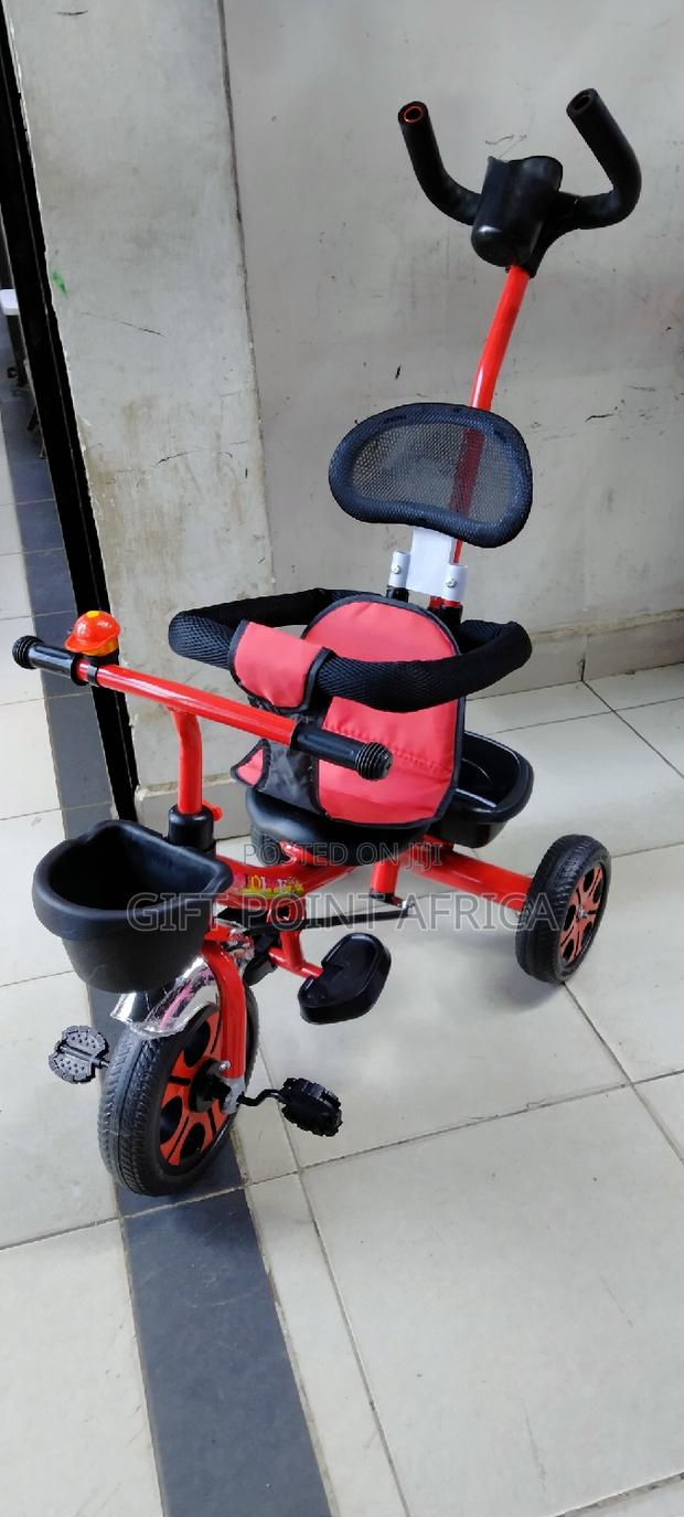 Red Push Handle Kids Triacycle - main view
