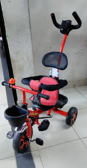 Red Push Handle Kids Triacycle