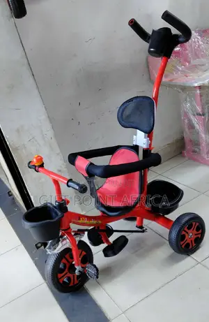 Push Handle Kids Triacycle Red in Color