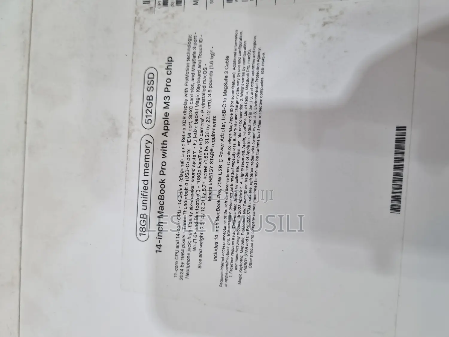 New Apple MacBook Pro 2023 M3 14-Inch 18GB Apple M3 Pro SSD 512GB