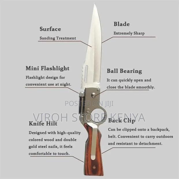 Foldable Tactical Pen Knife With LED Torch - main view