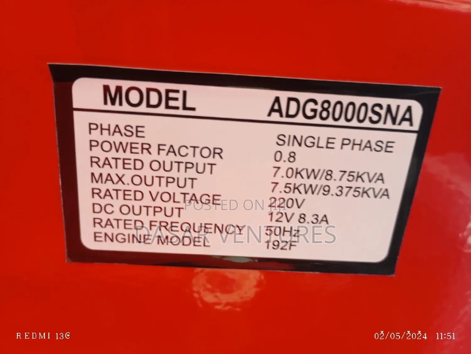 Generator 7kva Aico Japan
