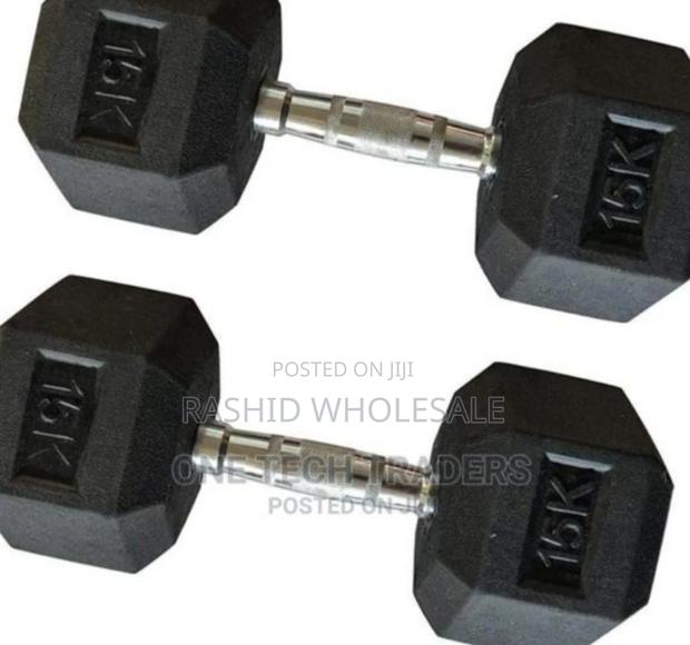 15kgs Pair Hex Dumbbell