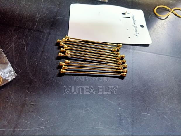 Gold Silver Coral Pins - main view