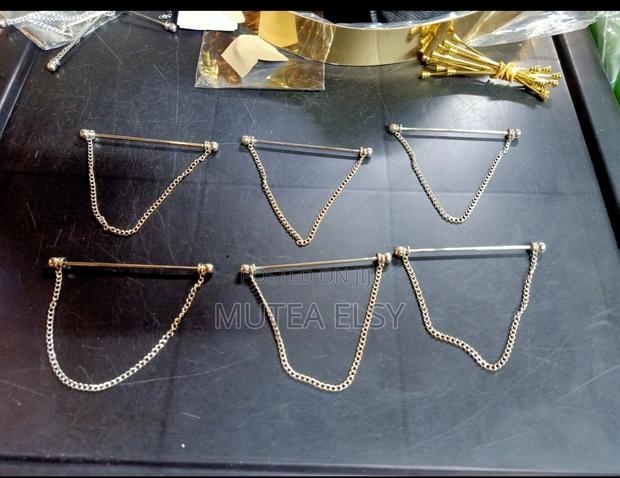 Gold Silver Coral Pins - thumbnail 3