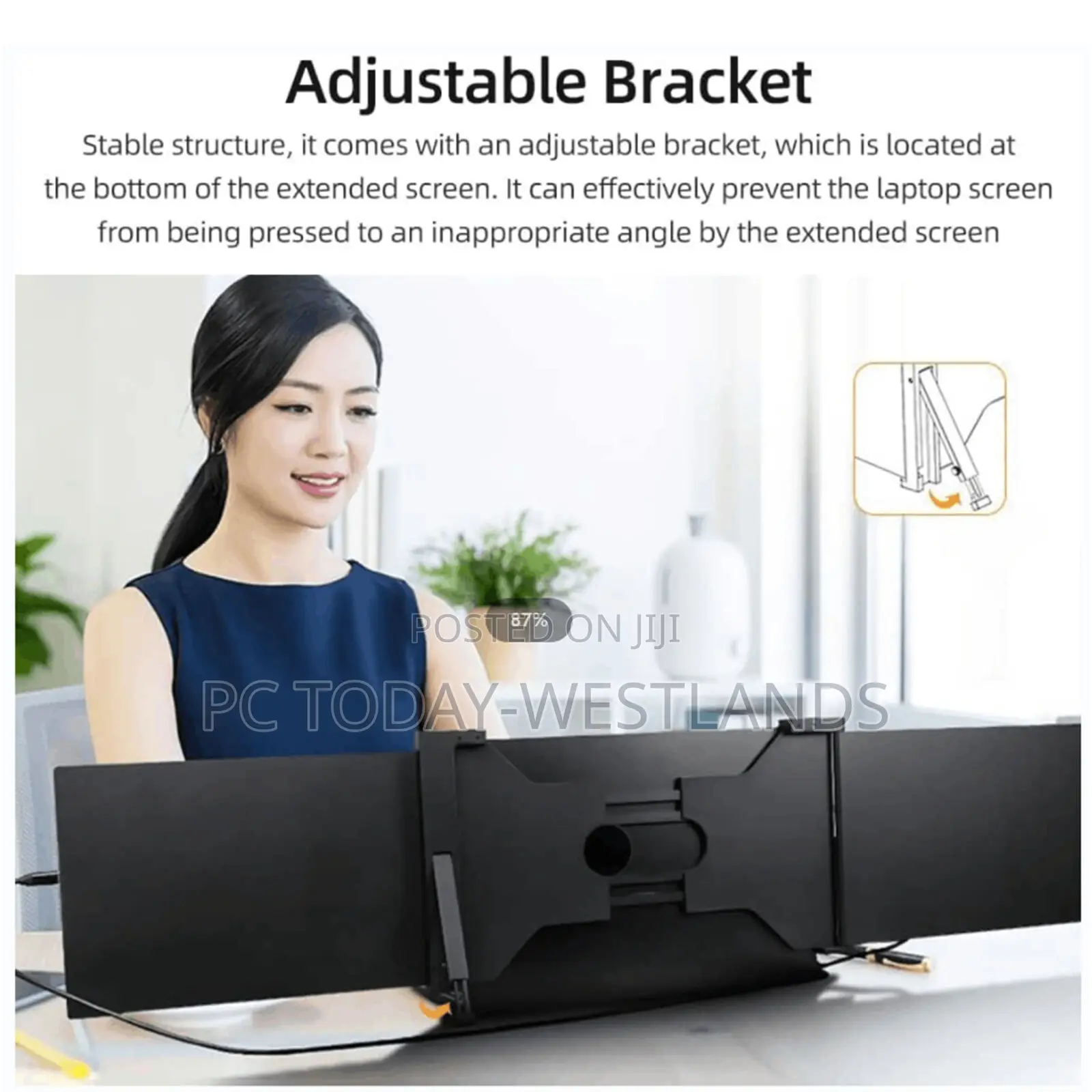 Triple Laptop Screen Extender Portable Monitor IPS Dual 15''
