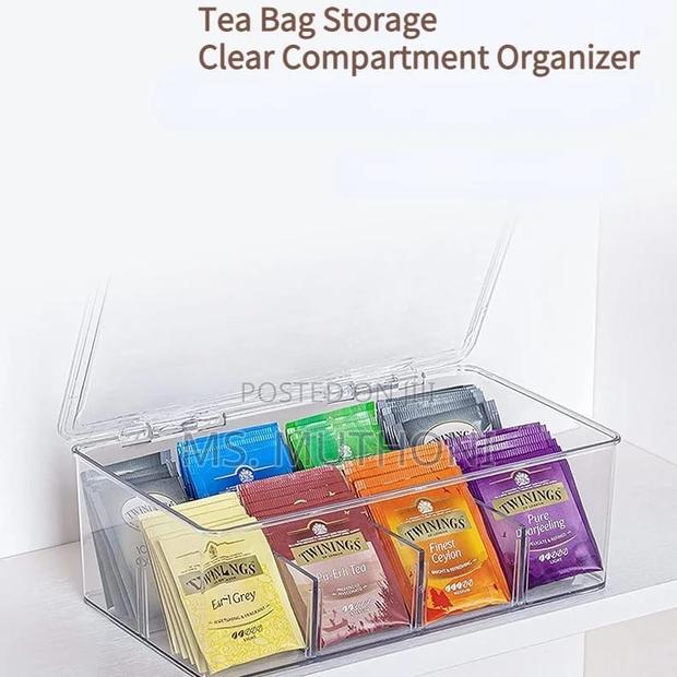 Acrylic Tea Bag Organizer With Cover Compartment Divider Bo - thumbnail 4