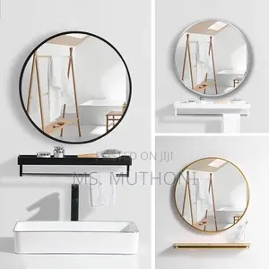 80 Cm Contemporary Round Mirror for Bathroom Vanity, Entrywa