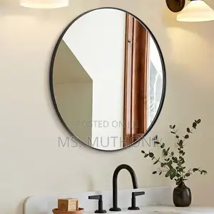 80 Cm Contemporary Round Mirror for Bathroom Vanity, Entrywa