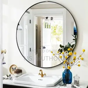 80 Cm Contemporary Round Mirror for Bathroom Vanity, Entrywa