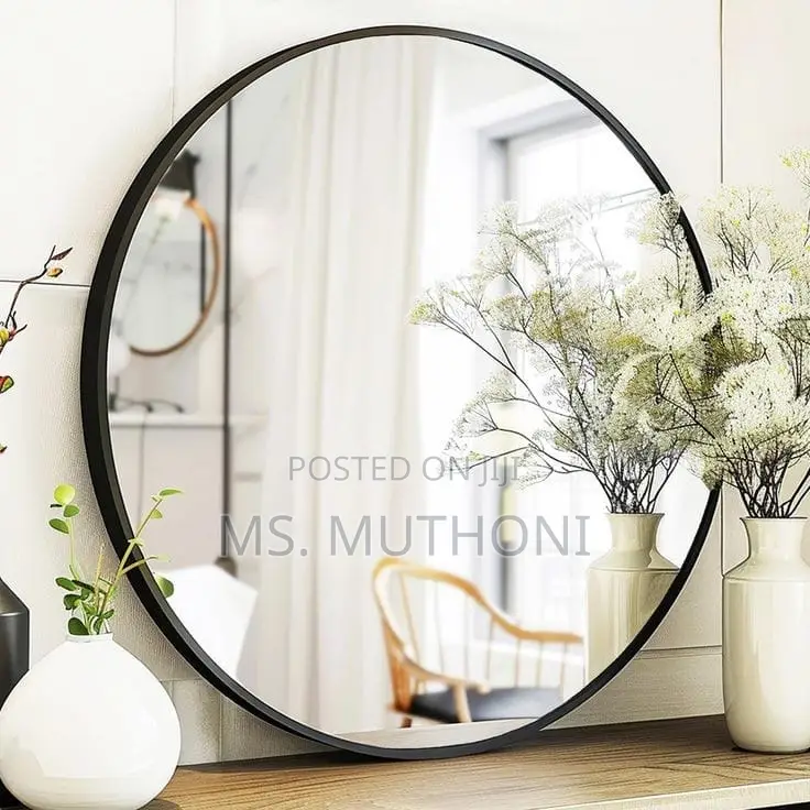 80 Cm Contemporary Round Mirror for Bathroom Vanity, Entrywa