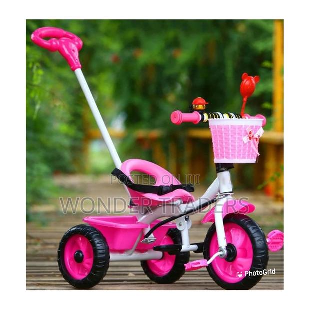 3 Wheels Kids Pushable Tricyce With Removable Push Handle - main view