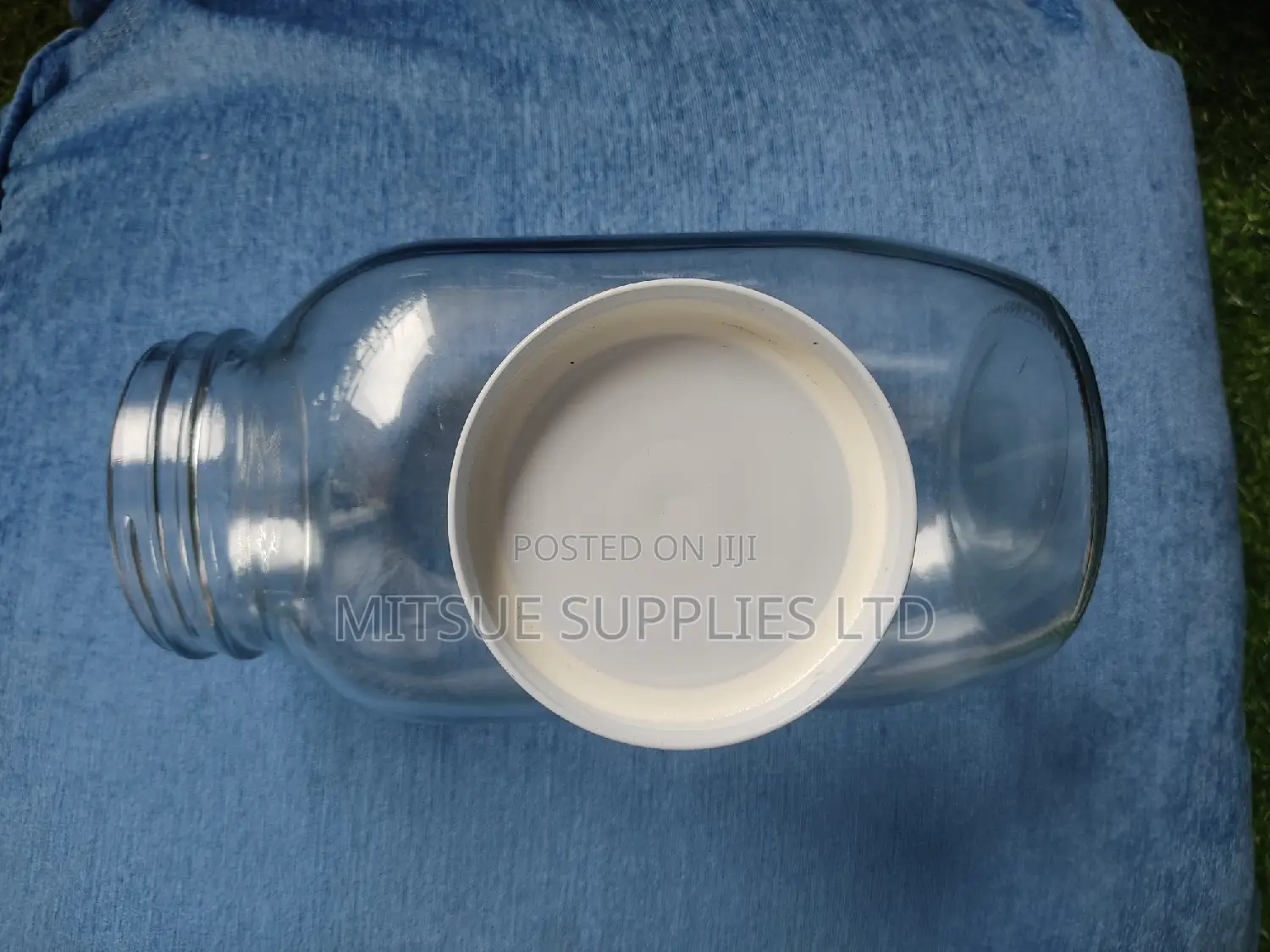 Set of 3 Clear Rectangular Glass 2000ml Jars 82mm Gold Lid