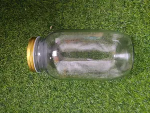 Set of 6 Rectangular Clear Mason Jars 2000ml With Gold Lids
