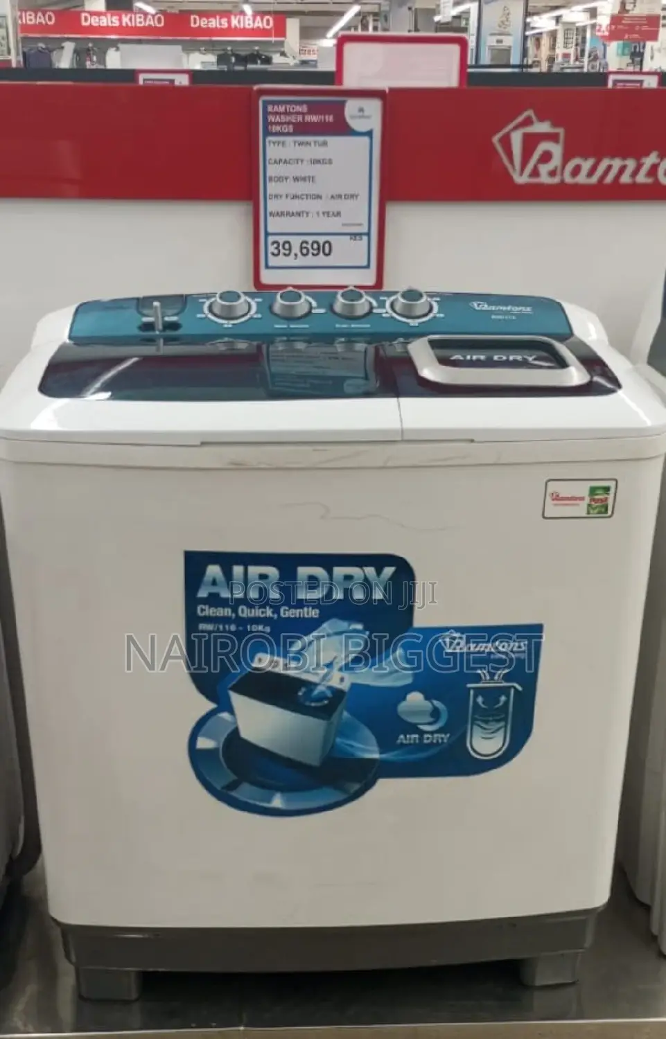 Good Working Amazing Ramtons 10kgs Twin-Tub Washing Machine
