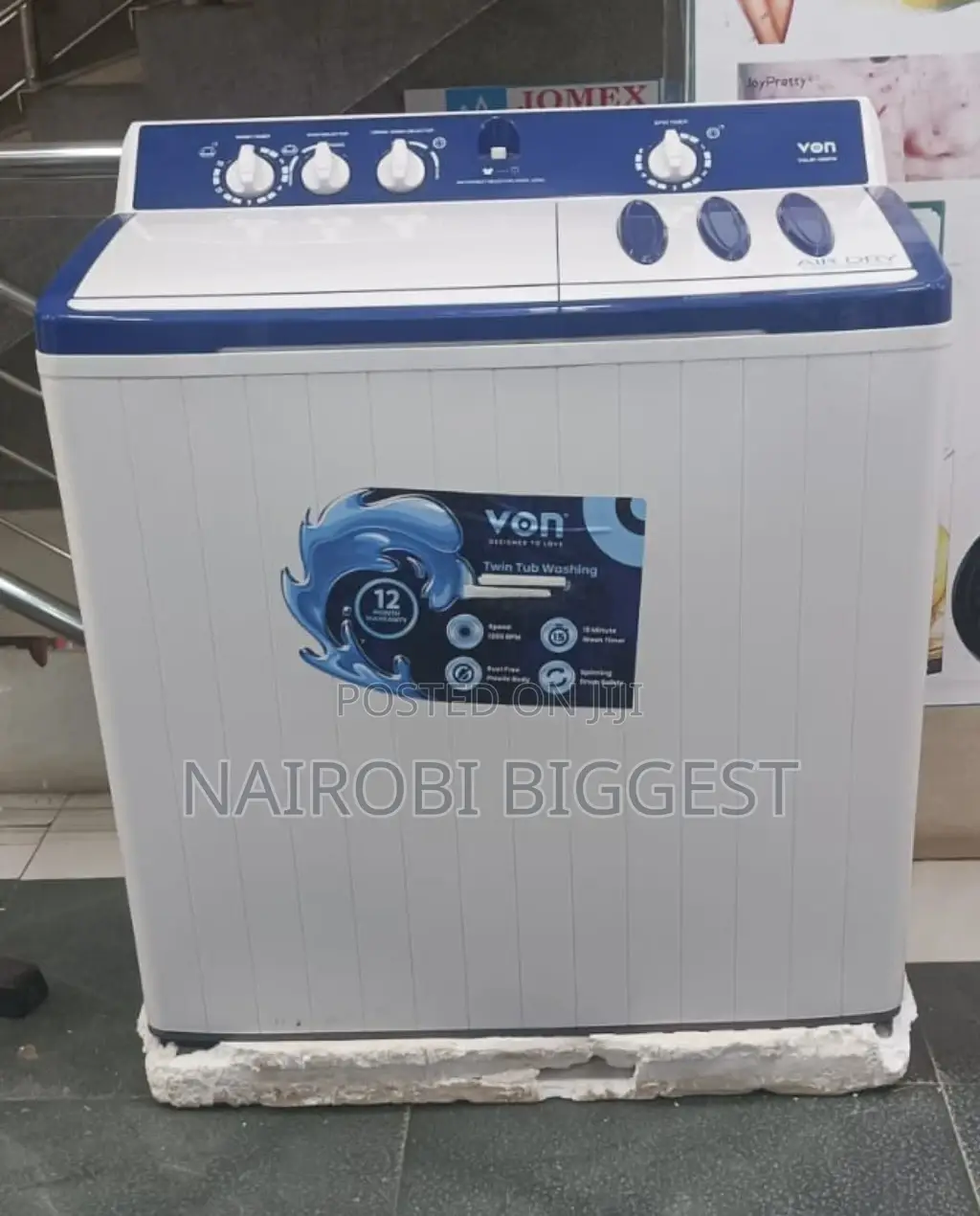 Von Valw-12mfw 12kg Twin Tub Washing Machine