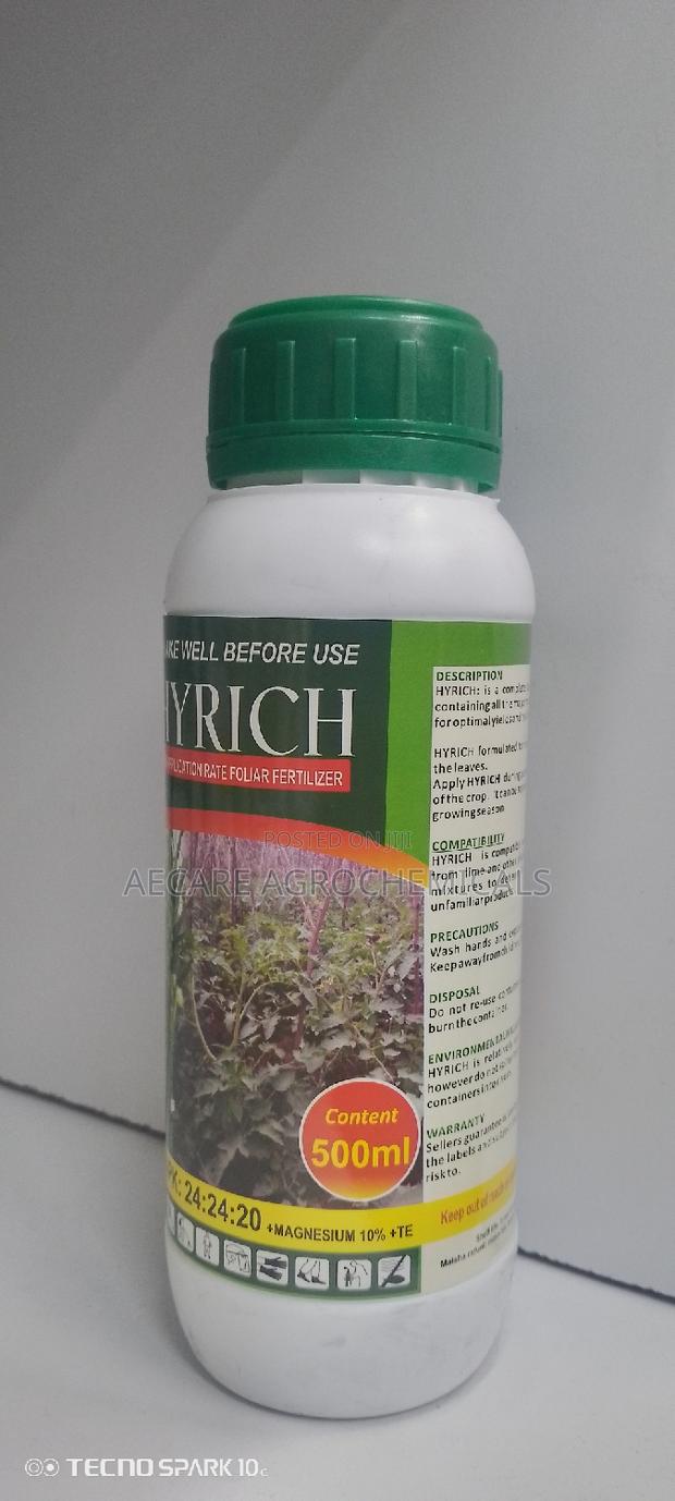 Hyrich Foliar Fertilizer NPK 24:24:24 + Te 500 ML - thumbnail 6