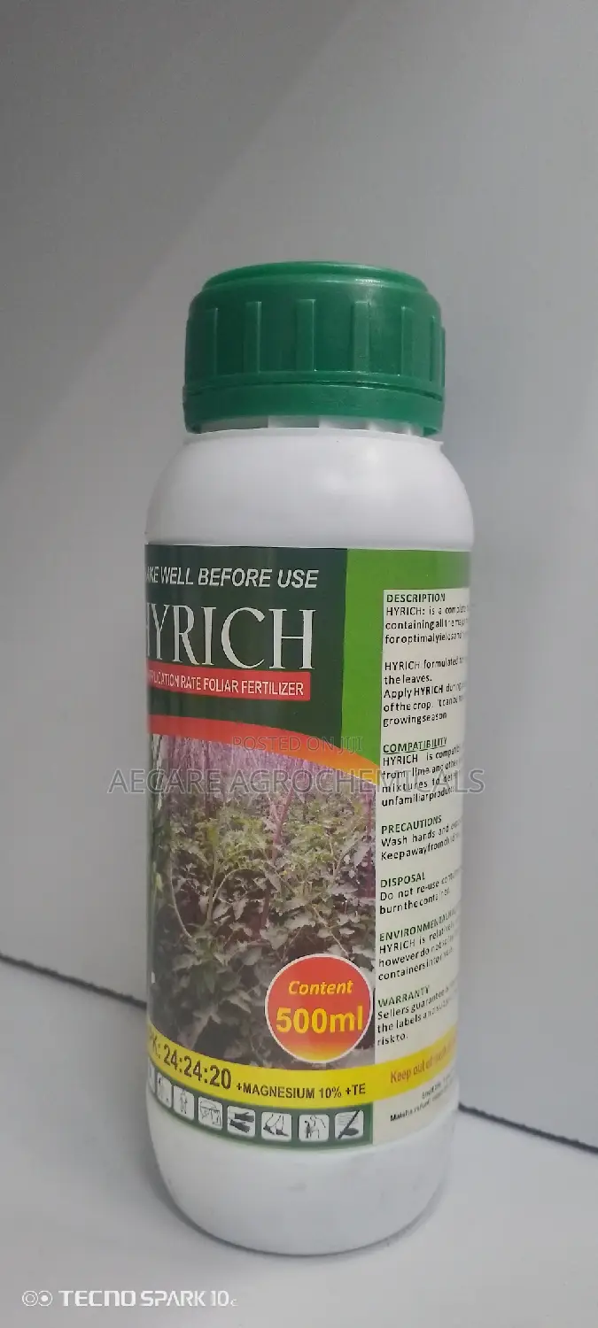 Hyrich Foliar Fertilizer NPK 24:24:24 + Te 500 ML