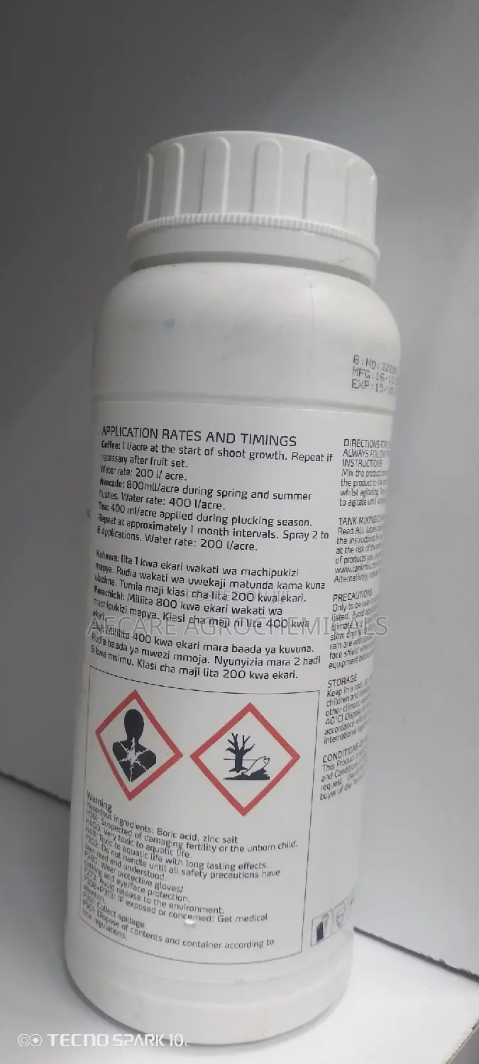 Yara Vita Power Boost (Bo, Zn, N, Mg) Foliar Fertilizer 1L