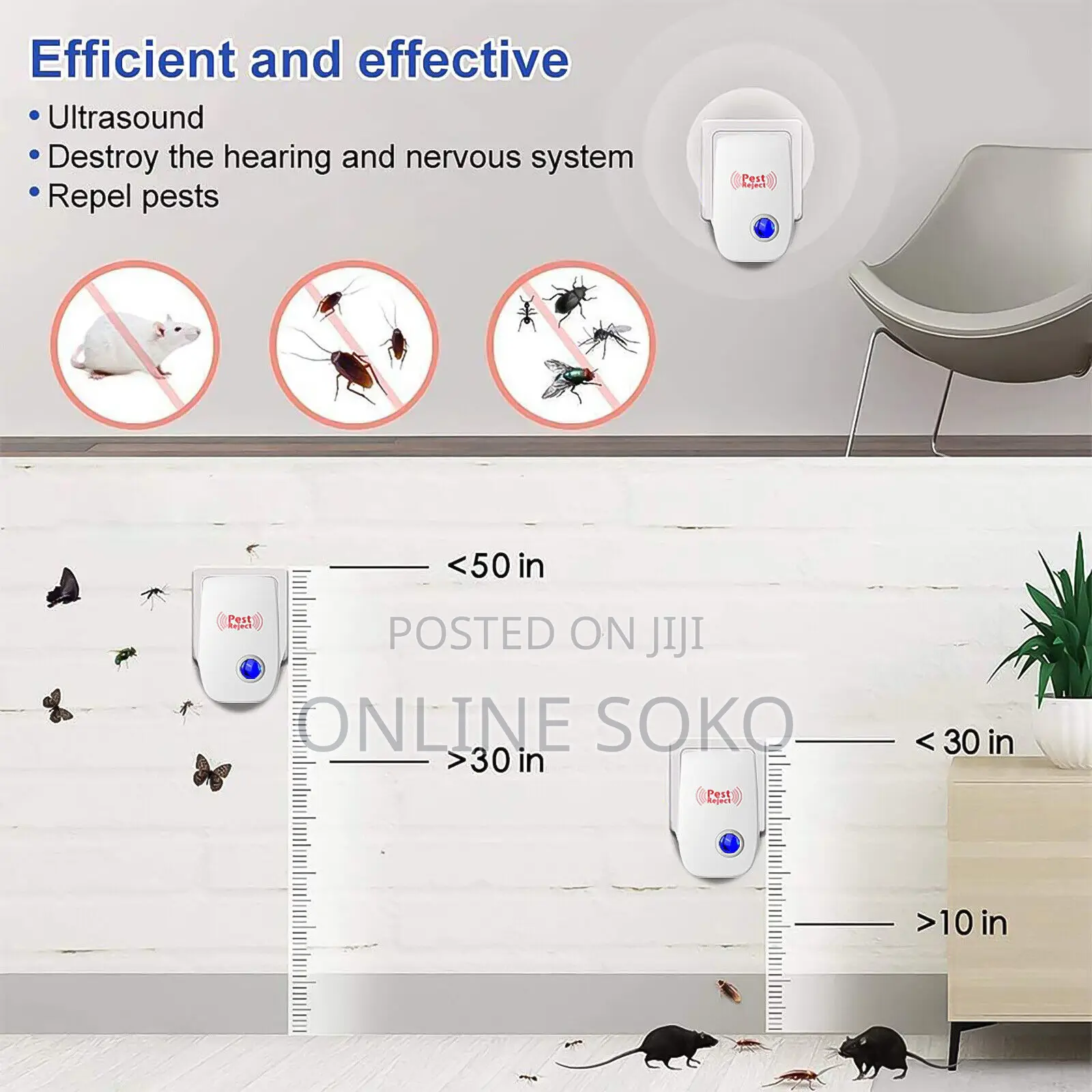 Home Indoor Electronic Ultrasonic Pest Reject Repeller