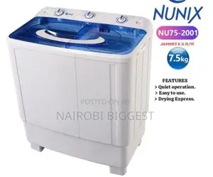 Nunix 7.5kgs Twin Tub Washing Machine