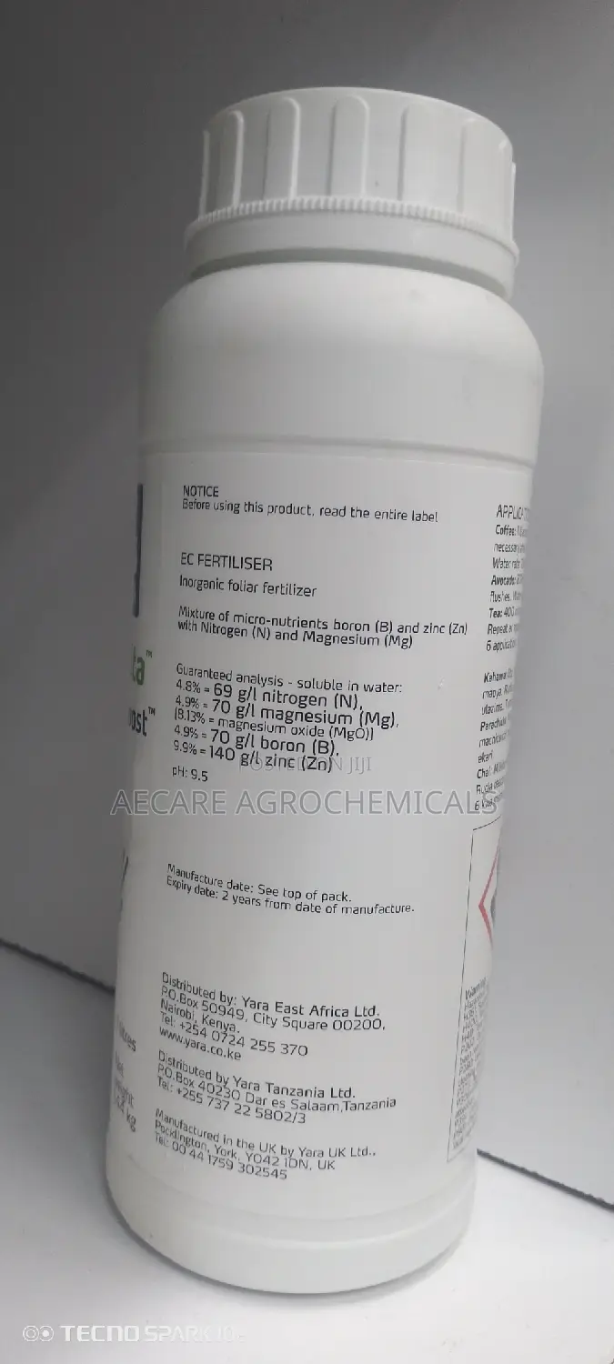 Yara Vita Power Boost (Bo, Zn, N, Mg) Foliar Fertilizer 1L