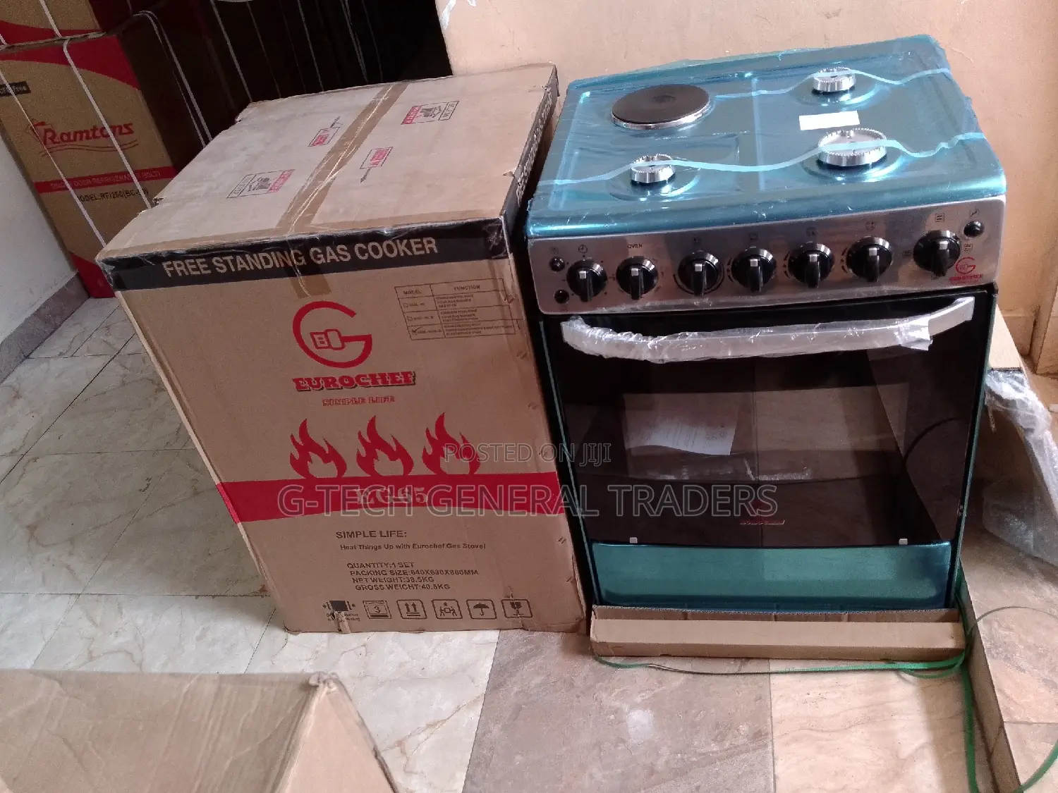 Cooker! Eurochef 60*60 3gas 1hot Plate/Electric Oven