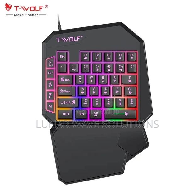 One Hand Gaming Keyboard and Mouse. Backlit Ergonomic - thumbnail 2