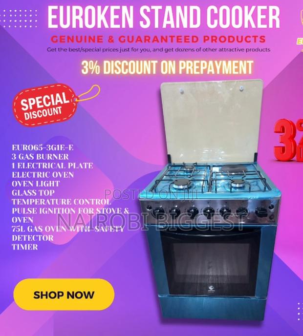 Euroken 3+1 60*65 Standing Cooker