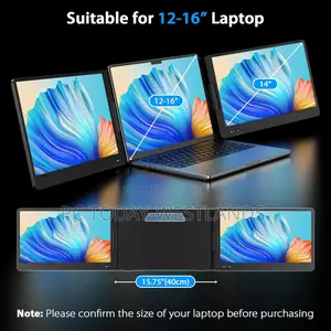 QQH Triple Portable Monitor, 14” FHD 1080P IPS Laptop Screen