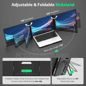 QQH Triple Portable Monitor, 14” FHD 1080P IPS Laptop Screen