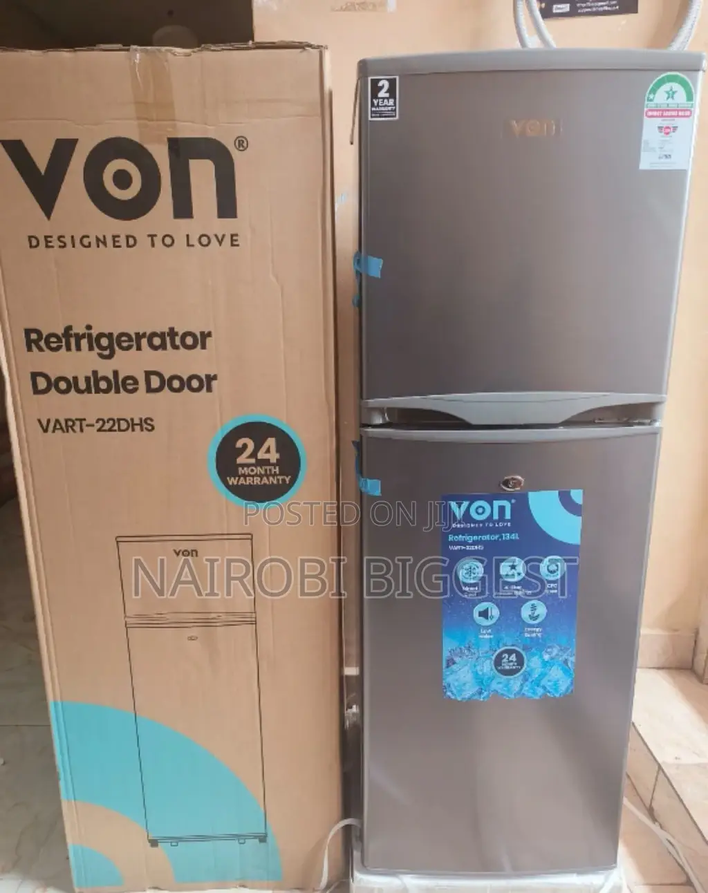 Classic New Model Von 138 Litres Double Door Refrigerator