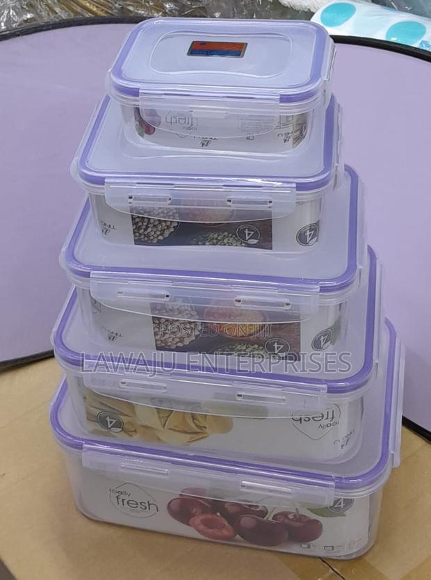 5 in 1 Plastic Fridge Containers
