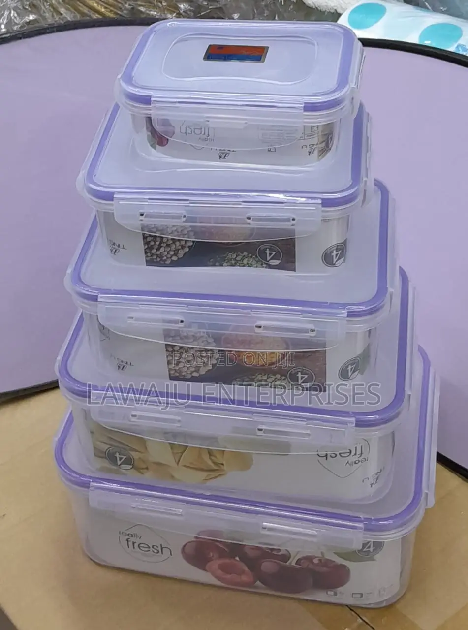 5 in 1 Plastic Fridge Containers