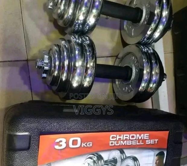 Classic 30kg Dumbell Chrome - main view