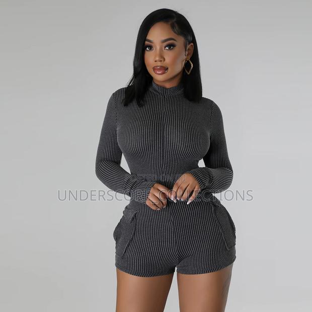 Classy Pocket Ribbed Cargo Romper Short - thumbnail 7