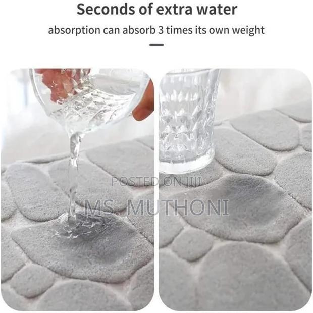 Cobblestone Embossed Velvet Bathroom Mats - thumbnail 6