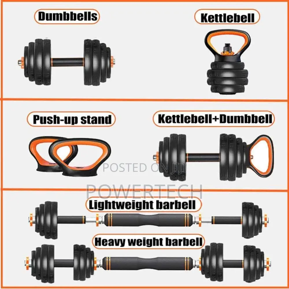 6 in 1 Dumbbells ,Barbells Kettlebell Adjustable Dumbbells