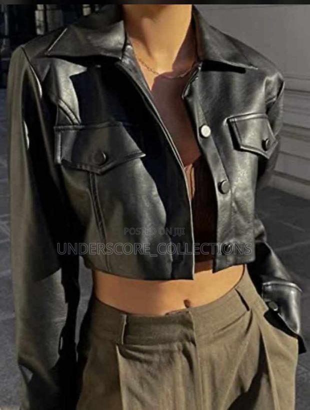 Executive Ladies Crop Top Leather Jacket - thumbnail 4