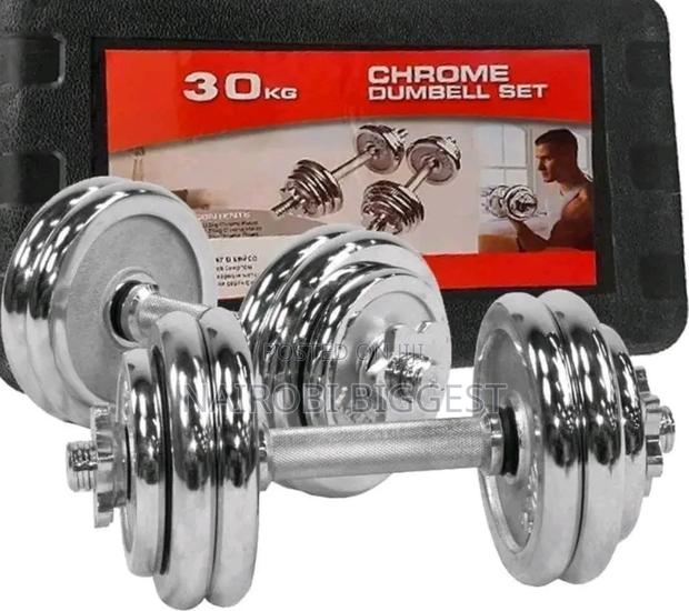 Classic 30kg Dumbell Chrome - main view