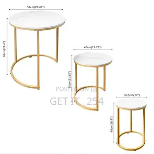 !! *Dfb 9 Glass Top Nesting Coffee Stool Set(3pcs) *