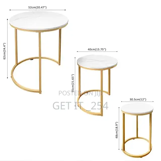 !! *Dfb 9 Glass Top Nesting Coffee Stool Set(3pcs) *