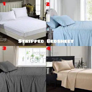 Stripped Cotton Bedsheets SetSize:6by6
 Fit Bed Sizes 4*6