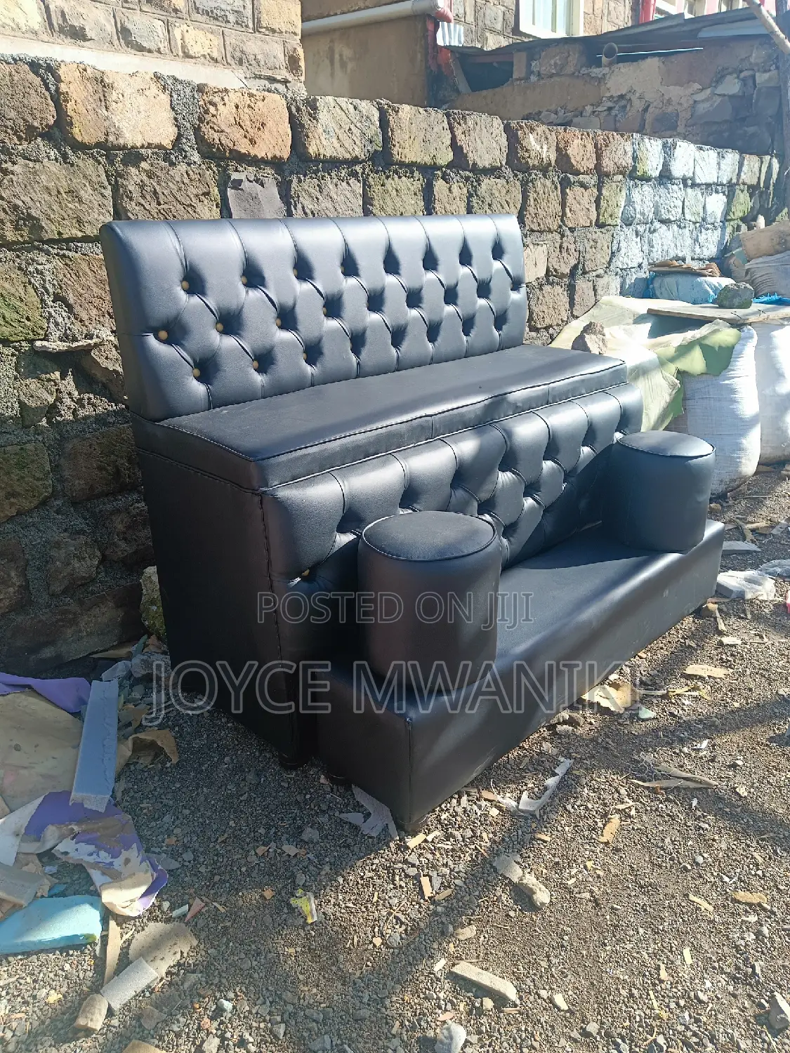 Pedicure Seat, Black 3 Seater 
