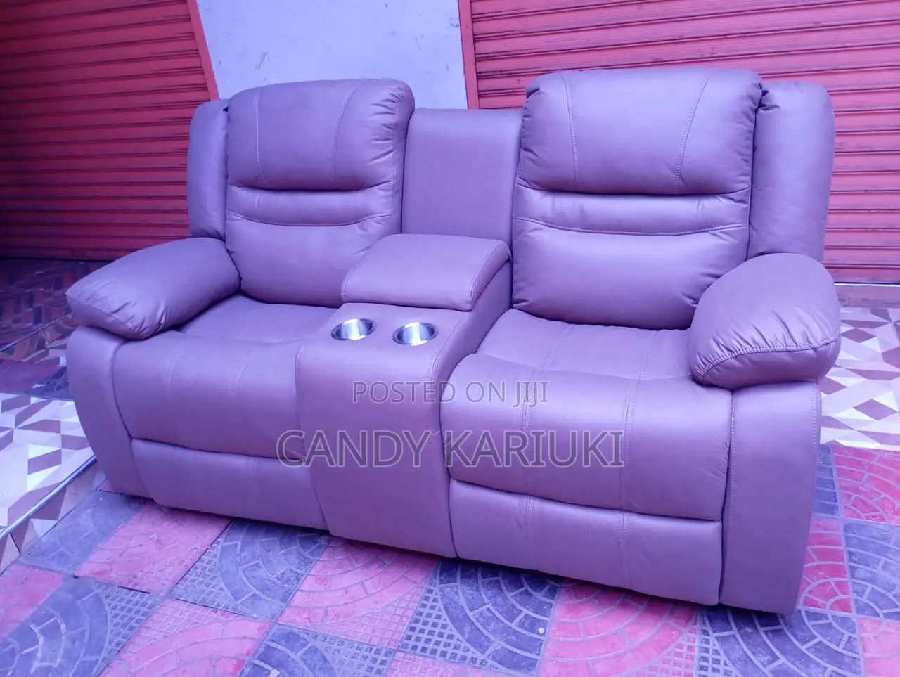 2 Seater Recliner Sofa With a Cup Holder
