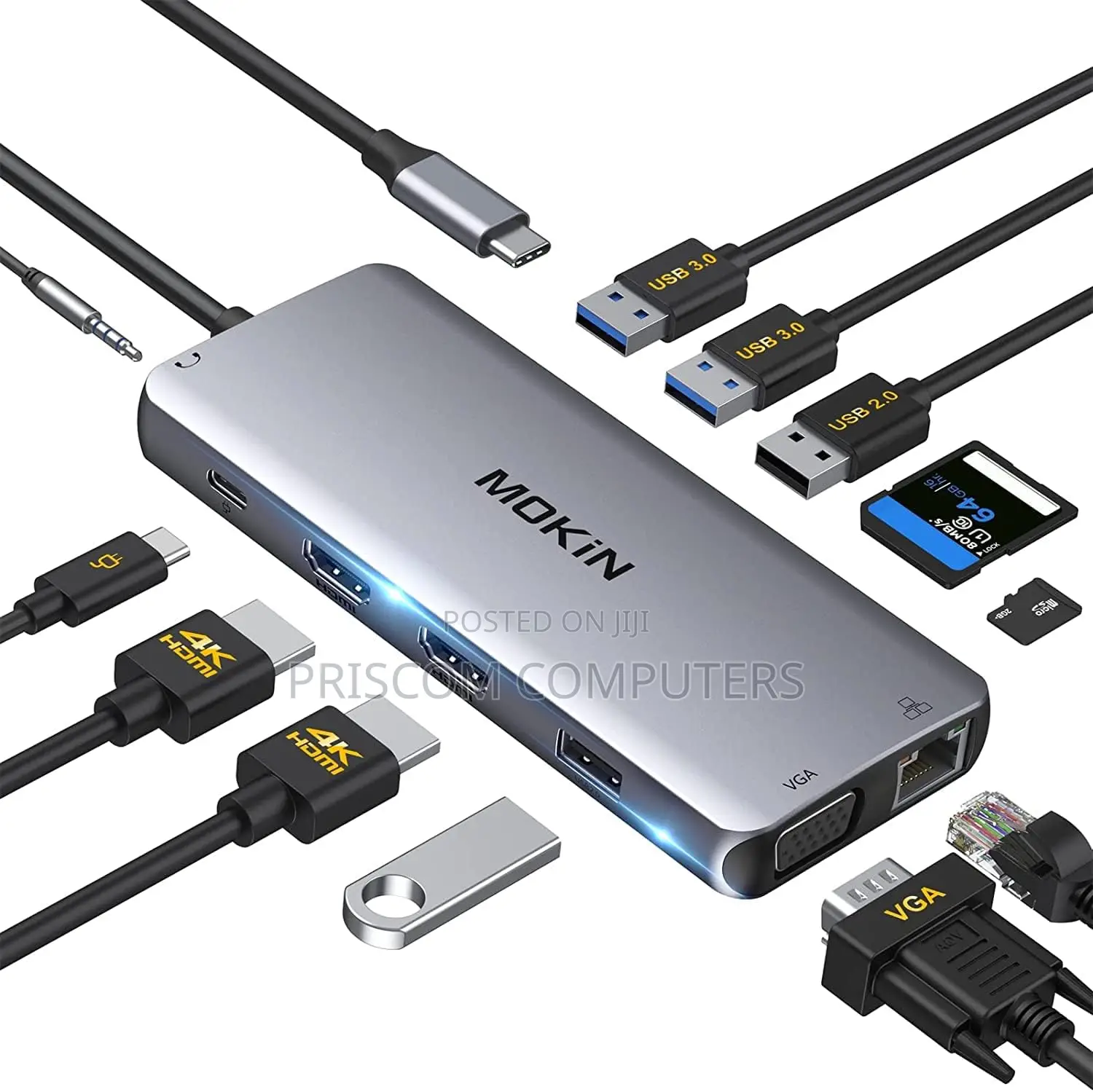 Type C to HDMI 12 in 1 USB Hub Docking Station