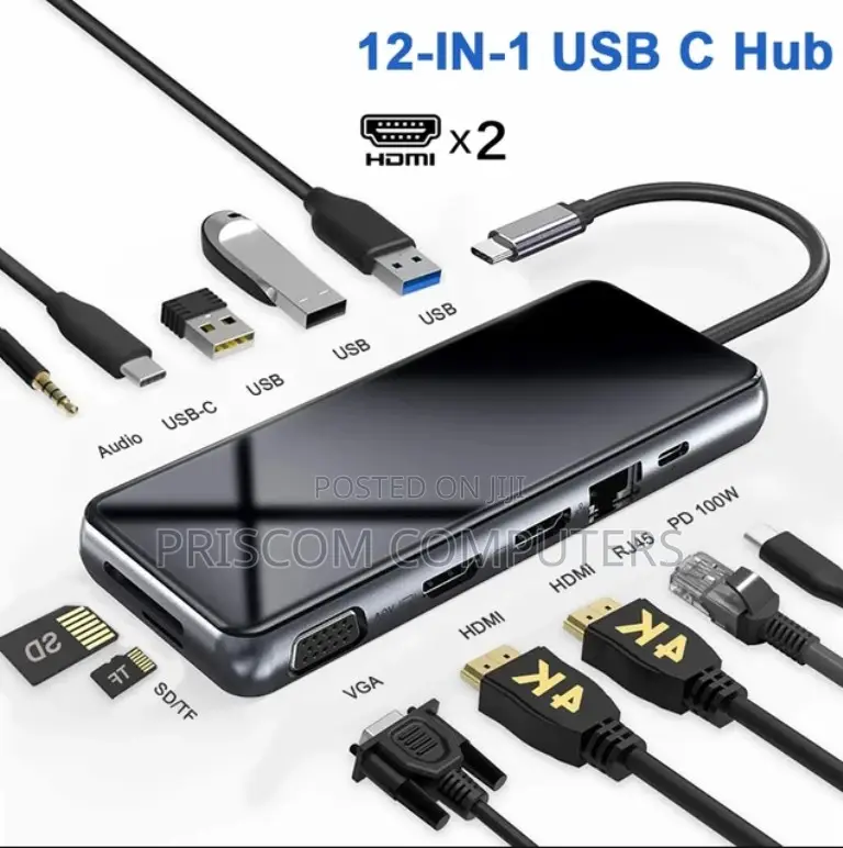 Type C to HDMI 12 in 1 USB Hub Docking Station