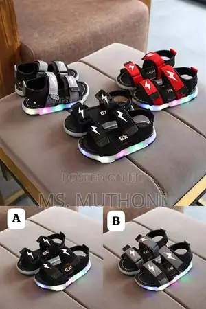 Boys Open Led Shoes Black/Grey